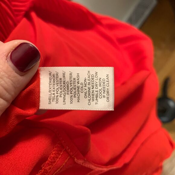 Ann Taylor Loft Red Pleated A Line Swing Dress Medium - Picture 7 of 8